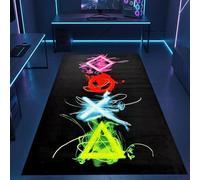 CARPETIA Tapis de Jeu résistant à la décoloration Facile à Entretenir antidérapant Durable Symboles néon Lumineux en Couleur, 120 cm Rond