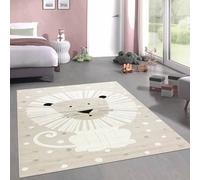 CARPETIA Tapis de Salle de Jeux Tapis de Chambre d'enfant Clair Lion Mignon Beige crème, 140 x 200 cm
