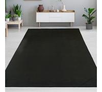 CARPETIA Tapis de salon, chambre à coucher, bureau, moderne, élégant, doux, facile d'entretien, luxueux, compatible avec le chauffage au sol, design chaleureux, polyvalent, noir, 120 x 160 cm