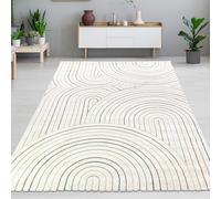 CARPETIA Tapis de Salon Chambre à Coucher Bureau Résistant, Moelleux et Moderne Effet 3D Motif en Arc Multi, 200 x 290 cm