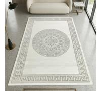 CARPETIA Tapis de Salon Chambre à Coucher Orientale Brillante de Couloir Longue élégante crème Grise 100x200 cm