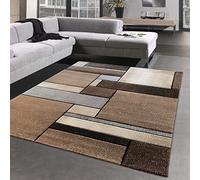 CARPETIA Tapis Design Abstrait Moderne avec Rectangles | Facile d'entretien | en Beige, 160 x 230 cm