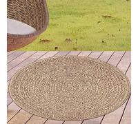 CARPETIA Tapis d'intérieur et d'extérieur Rond résistant aux intempéries Effet sisal Jardin terrasse Balcon Salle à Manger Salon diamètre 120 cm