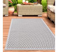 CARPETIA Tapis moderne pour l'intérieur et l'extérieur - Résistant aux intempéries - Résistant aux UV - Pour terrasse, balcon, jardin d'hiver - Aspect élégant - Beige crème - 120 x 160 cm