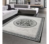 CARPETIA Tapis Oriental avec Bordure & Fil Scintillant | Oeko-TEX | crème Gris 120x160 cm