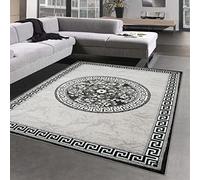 CARPETIA Tapis Oriental avec Bordure & Fil Scintillant | Oeko-TEX | crème Gris 240 x 340 cm