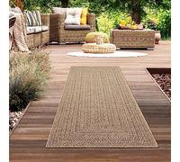 CARPETIA Tapis résistant intérieur et extérieur Coureur Long Moderne Aspect Jute Balcon terrasse Salle à Manger 80x250 cm