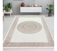 CARPETIA Tapis Salon Chambre à Coucher Design à Poils Courts Moderne Noble Orient Effet Brillant Ornements crème Beige 160 x 230 cm