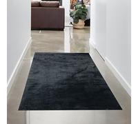 CARPETIA Tapis Shaggy Salon de Tapis Moquette Flokati en Noir, 80x150 cm