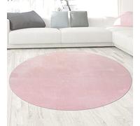 CARPETIA Tapis Shaggy Salon de Tapis Moquette Flokati en Rose, 200 cm Rund