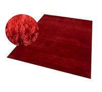 CARPETIA Tapis Shaggy Salon de Tapis Moquette Flokati en Rouge, 140x200 cm