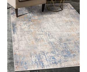 Carpeto Grand Tapis Salon 200x300cm Crème Anthracite Abstrait Doux Élégant | Tapis pour Chambre Salle à Manger Bureau Beige Chauffage au Sol Facile D'entretien Résistant aux Détergents Poils Courts