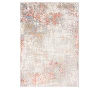 Carpeto Grand Tapis Salon 200x300cm Crème Orange Abstrait Doux Poils Courts