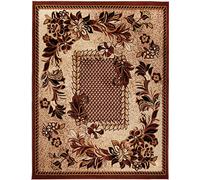 Carpeto Grand Tapis Salon 220x300cm Marron Végétal Rétro 90 Doux Décoratif | Tapis pour Chambre Salle à Manger Bureau Anti-Allergène Chauffage au Sol Facile D'entretien Adapté aux Animaux Poils Courts