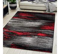 Carpeto Grand Tapis Salon 300x400cm Rouge Anthracite Abstrait Doux Élégant | Tapis pour Chambre Salle à Manger Bureau Chauffage au Sol Facile D'entretien Résistant aux Détergents Poils Courts Moderne