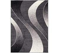 Carpeto Rugs Tapis Salon Gris foncé 140 x 200 cm Moderne Vagues/Monaco Collection