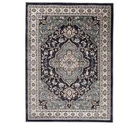 Carpeto Rugs Tapis Salon Motif Fleur Oriental - Tapis Grande Taille de Chambre Adulte Moderne à Poils Ras - Moquette pour Chambre et Salon - Crème Noir Anthracite - 60 x 100 cm
