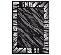 Carpeto Rugs Tapis Salon Noir 140 x 200 cm Animal Africain/Monaco Collection