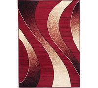 Carpeto Rugs Tapis Salon Rouge 220 x 300 cm Moderne Vagues/Monaco Collection