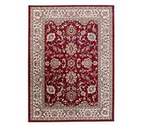 Carpeto Rugs UK Grand Tapis d'Orient - Rouge CRÈME - Motif Persan Traditionnel et Oriental - Tapis de Salon Ultra Doux - EMIRAT - 160 x 220 cm