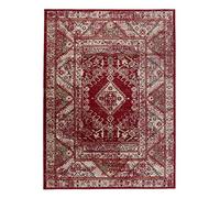 Carpeto Rugs UK Grand Tapis d'Orient - Rouge CRÈME - Motif Persan Traditionnel et Oriental - Tapis de Salon Ultra Doux - EMIRAT - 160 x 220 cm