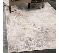 Carpeto Tapis Salon 140x200cm Crème Abstrait Doux Chauffage au Sol Élégant
