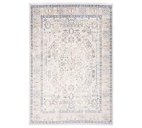 Carpeto Tapis Salon 140x200cm Crème Bleu Classique Oriental Doux Esthétique