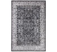 Carpeto Tapis Salon 140x200cm Noir Anthracite Classique Oriental Doux | Tapis pour Chambre Salle à Manger Bureau Entrée Chauffage au Sol Facile D'entretien Résistant aux Détergents Poils Courts