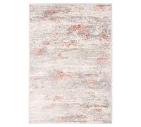 Carpeto Tapis Salon 160x220cm Crème Orange Abstrait Doux Chauffage au Sol