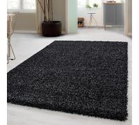 Carpetsale24 Shaggy Tapis de couloir, à poils longs, 60 x 110 cm, anthracite, doux et moelleux
