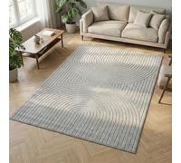 Carpetsale24 Tapis 120x170 cm Gris, Poils Courts Effet 3D Relief, Design Bohème Scandinave, pour Salon, Chambre, Cuisine ou Extérieur
