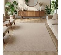 Carpetsale24 Tapis 140x200 cm Beige Uni Bou oucles Style Scandinave Moderne Doux Résistant Facile à Nettoyer pour Salon Chambre Salle à Manger Chambre Enfant