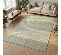 Carpetsale24 Tapis 140x200 cm Vert, Poils Courts Effet 3D Relief, Motif Bohème Scandinave, pour Salon, Chambre, Cuisine ou Terrasse