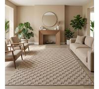 Carpetsale24 Tapis 240x340 cm Beige Design à Carreaux Bou oucles Style Scandinave Moderne Doux Résistant Facile à Nettoyer Tapis XL pour Salon Salle à Manger Chambre
