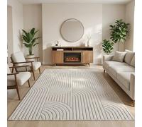Carpetsale24 Tapis 240x340 cm Crème Design Bohème Bou oucles Style Scandinave Moderne Doux Résistant Facile à Nettoyer Tapis XL pour Salon Salle à Manger Chambre