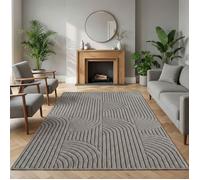 Carpetsale24 Tapis 280x370 cm Gris Design Bohème Bouclé Style Scandinave Moderne Tapis XXL pour Salon Salle à Manger Chambre