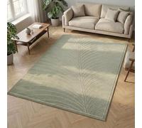 Carpetsale24 Tapis 280x370 cm XXL Vert, Poils Courts Effet 3D Relief, Design Bohème Scandinave, pour Grandes Pièces Intérieur Extérieur