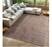 Carpetsale24 Tapis à motif boho 140x200 cm beige, effet 3D, lavable, doux, parfait pour salon ou chambre moderne