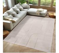 Carpetsale24 Tapis à motif boho 140x200 cm crème, effet 3D, lavable, doux, parfait pour salon ou chambre moderne