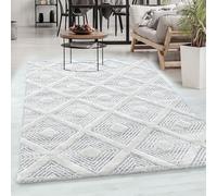 Carpetsale24 Tapis à Poils Longs, Couleur Gris, Conception géométrique, 107282, Tapis Rectangle, Tapis Salon-Salle à Manger ou Chambre, 200 x 290 cm