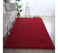 Carpetsale24 Tapis à Poils Longs, Couleur Rouge, Unicolor - Monochrome, 112133, Tapis Rectangle, Tapis Salon-Salle à Manger ou Chambre, 140 x 200 cm