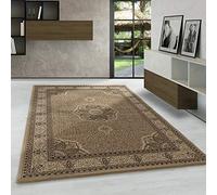 Carpetsale24 Tapis à Poils Ras, Couleur Beige, Conception Orientale, 105051, Tapis Rectangle, Tapis Salon-Salle à Manger ou Chambre, 120 x 170 cm