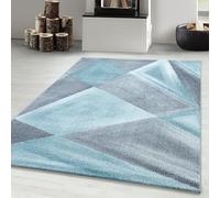 Carpetsale24 Tapis à Poils Ras, Couleur Bleu, Conception géométrique, 25127, Tapis Coureur, Tapis Salon-Salle à Manger ou Chambre, 80 x 150 cm