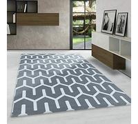 Carpetsale24 Tapis à Poils Ras, Couleur Gris, Conception géométrique, 106549, Tapis Rectangle, Tapis Salon-Salle à Manger ou Chambre, 140 x 200 cm