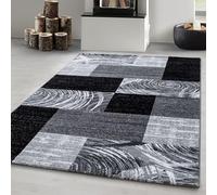 Carpetsale24 Tapis à Poils Ras, Couleur Noir, Conception Abstraite à Carreaux, 112918, Tapis Rectangle, Tapis Salon-Salle à Manger ou Chambre, 140 x 200 cm