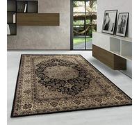 Carpetsale24 Tapis à Poils Ras, Couleur Noir, Conception Orientale, 105121, Tapis Rectangle, Tapis Salon-Salle à Manger ou Chambre, 120 x 170 cm