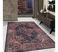 Carpetsale24 Tapis à Poils Ras, Couleur Rouge, Conception Orientale, 110662, Tapis Rectangle, Tapis Salon-Salle à Manger ou Chambre, 140 x 200 cm