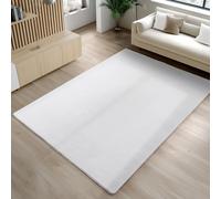 Carpetsale24 Tapis Blanc 240x340 cm Tapis à Poils Courts Lavable, Antidérapant et Doux, Design Monochrome Moderne pour Salon, Chambre, Cuisine et Chambre d'enfant