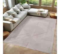 Carpetsale24 Tapis bohème - 160 x 230 cm - Crème - Poils courts géométriques doux avec effet 3D - Lavable et facile d'entretien - Tapis moderne pour salon, salle à manger ou chambre à coucher