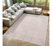 Carpetsale24 Tapis bohème 160 x 230 cm crème - Poils courts scandinaves doux avec effet 3D - Lavable et facile d'entretien - Tapis moderne pour salon, salle à manger ou chambre à coucher